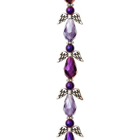 Purple Mix Glass & Metal Angel Beads by Bead Landing™